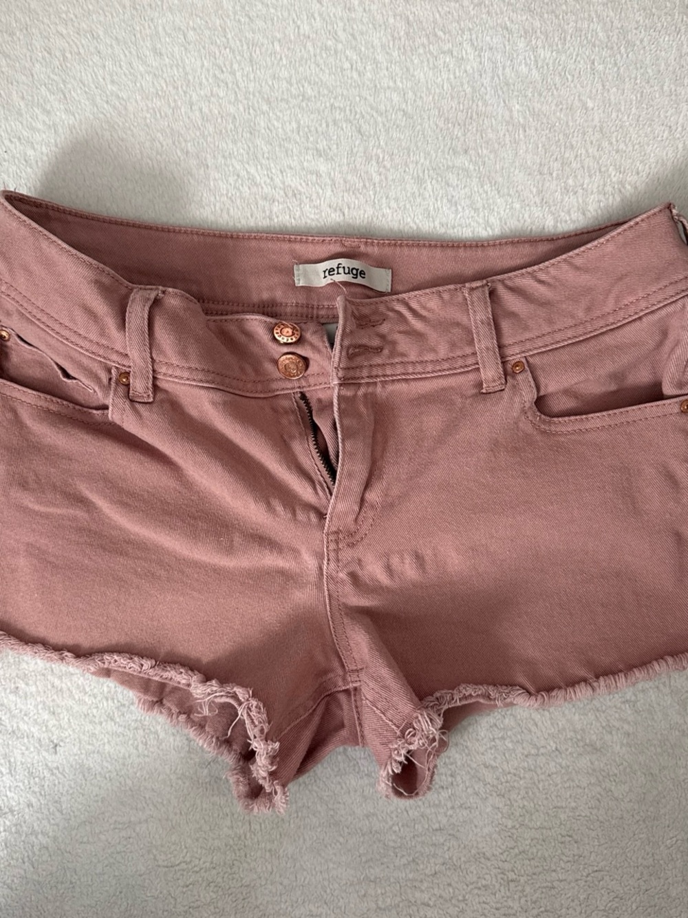 refuge Rose Pink Denim Cutoff Shorts